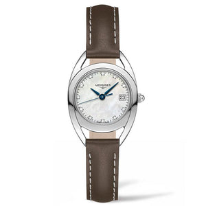 Longines Equestrian Mother of Pearl Dial Brown Leather Strap Watch for Women - L6.136.4.87.2 Authentic Buy Shop Now