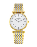 Longines La Grande Classique White Dial Two Tone Mesh Bracelet Watch for Women - L4.209.2.12.7 Authentic Buy Shop Now