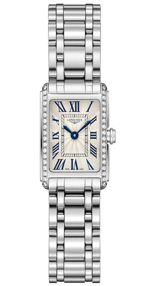 Longines Dolcevita Diamonds Silver Dial Silver Steel Strap Watch for Women - L5.258.0.71.6 Authentic Buy Shop Now