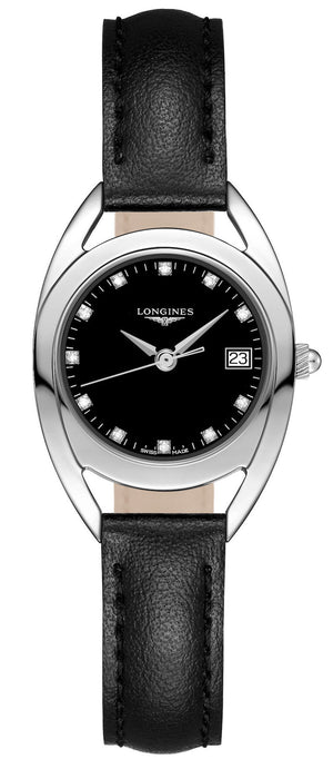 Longines Equestrian Quartz Diamond Black Dial Watch for Women - L6.136.4.57.0 Authentic Buy Shop Now