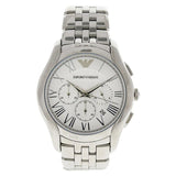 Emporio Armani Velente Chronograph Quartz Silver Dial Silver Steel Strap Watch For Men - AR1702 Authentic Buy Shop Now