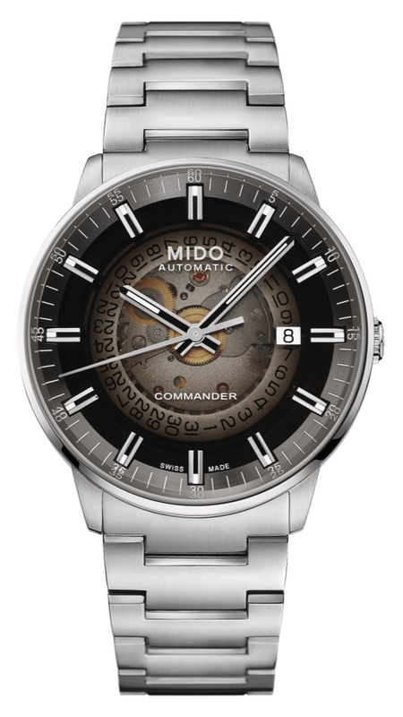 Mido Commander Automatic Gradient Black Dial Silver Steel Strap Watch For Men - M021.407.11.411.00 Authentic Buy Shop Now