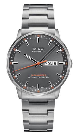 Mido Commander II Automatic Chronometer Grey Dial Silver Steel Strap Watch For Men - M021.431.11.061.01 Authentic Buy Shop Now