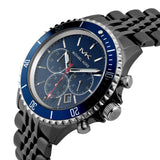 Michael Kors Bayville Chronograph Blue Dial Grey Steel Strap Watch For Men - MK8727 Authentic Buy Shop Now