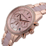 Michael Kors Ritz Chronograph Mother of Pearl White Dial Two Tone Steel Strap Watch For Women - MK6769 Authentic Buy Shop Now