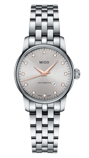 Mido Baroncelli III Automatic Silver Dial Silver Steel Strap Watch For Women - M7600.4.21.1 Authentic Buy Shop Now