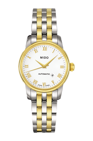Mido Baroncelli III Automatic White Dial Two Tone Steel Strap Watch For Women - M7600.9.26.1 Authentic Buy Shop Now