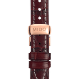 Mido Baroncelli III Automatic Diamonds Brown Dial Brown Leather Strap Watch For Women - M7600.3.64.8 Authentic Buy Shop Now
