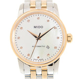 Mido Baroncelli III Automatic Mother of Pearl White Dial Two Tone Steel Strap Watch For Women - M7600.9.69.1 Authentic Buy Shop Now
