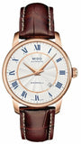 Mido Baroncelli III Automatic Silver Dial Brown Leather Strap Watch For Men - M8600.2.21.8 Authentic Buy Shop Now