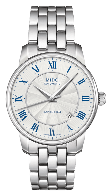 Mido Baroncelli III Automatic Silver Dial Silver Steel Strap Watch For Men - M8600.4.21.1 Authentic Buy Shop Now