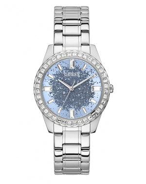 Guess Glitter Burst Diamonds Blue Dial Silver Steel Strap Watch for Women - GW0405L1 Authentic Buy Shop Now