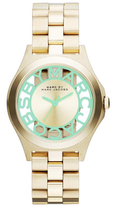 Marc Jacobs Henry Gold Dial Gold Steel Strap Watch for Women - MBM3295 Authentic Buy Shop Now