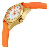 Marc Jacobs Henry Dinky White Dial Orange Leather Strap Watch for Women - MBM1236 Authentic Buy Shop Now