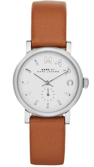 Marc Jacobs Baker White Dial Brown Leather Strap Watch for Women - MBM1270 Authentic Buy Shop Now