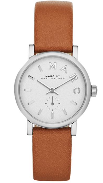 Marc Jacobs Baker White Dial Brown Leather Strap Watch for Women - MBM1270 Authentic Buy Shop Now