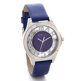 Marc Jacobs Henry Skeleton Blue Dial Blue Leather Strap Watch for Women - MBM1337 Authentic Buy Shop Now