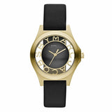 Marc Jacobs Henry Skeleton Black Dial Black Leather Strap Watch for Women - MBM1340 Authentic Buy Shop Now