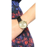 Marc Jacobs Baker Gold Dial Black Leather Strap Watch for Women - MBM1399 Authentic Buy Shop Now