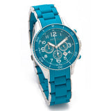 Marc Jacobs Rock Chronograph Blue Dial Blue Silicone Strap Watch for Women - MBM2575 Authentic Buy Shop Now