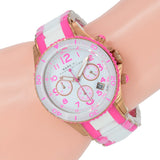 Marc Jacobs Rock Chronograph White Dial Two Tone Silicone Strap Watch for Women - MBM2593 Authentic Buy Shop Now
