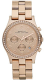 Marc Jacobs Henry Chronograph Rose Gold Dial Rose Gold Steel Strap Watch for Women - MBM3118 Authentic Buy Shop Now