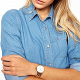 Marc Jacobs Baker White Dial Gold Steel Strap Watch for Women - MBM3243 Authentic Buy Shop Now