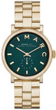 Marc Jacobs Baker Green Dial Gold Steel Strap Watch for Women - MBM3245 Authentic Buy Shop Now