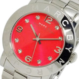 Marc Jacobs Amy Red Dial Silver Steel Strap Watch for Women - MBM3333 Authentic Buy Shop Now
