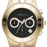 Marc Jacobs Blade Chronograph Black Dial Gold Steel Strap Watch for Women - MBM3309 Authentic Buy Shop Now