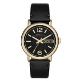 Marc Jacobs Fergus Black Dial Black Leather Strap Watch for Women - MBM8651 Authentic Buy Shop Now