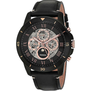 Fossil Grant Sport Automatic Skeleton Black Dial Black Leather Strap Watch for Men - ME3138 Authentic Buy Shop Now