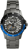 Fossil FB-01 Automatic Skeleton Black Dial Grey Steel Strap Watch for Men - ME3201 Authentic Buy Shop Now