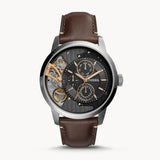 Fossil Townsman Automatic Black Dial Brown Leather Strap Watch for Men - ME1163 Authentic Buy Shop Now