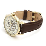 Fossil Townsman Automatic Skeleton Gold Dial Brown Leather Strap Watch for Men - ME3043 Authentic Buy Shop Now