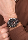 Fossil Townsman Automatic Black Dial Brown Leather Strap Watch for Men - ME3061 Authentic Buy Shop Now