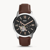 Fossil Townsman Automatic Black Dial Brown Leather Strap Watch for Men - ME3061 Authentic Buy Shop Now