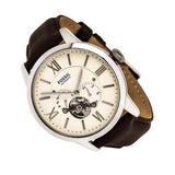 Fossil Townsman Automatic White Dial Brown Leather Strap Watch for Men - ME3064 Authentic Buy Shop Now