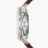 Fossil Townsman Automatic White Dial Brown Leather Strap Watch for Men - ME3064 Authentic Buy Shop Now