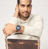Fossil Grant Sport Automatic Skeleton Blue Dial Brown Leather Strap Watch for Men - ME3140 Authentic Buy Shop Now