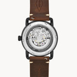 Fossil Commuter Automatic Black Dial Brown Leather Strap Watch for Men - ME3158 Authentic Buy Shop Now