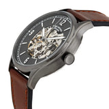 Fossil Forrester Luggage Automatic Skeleton Blue Dial Brown Leather Strap Watch for Men - ME3179 Authentic Buy Shop Now