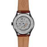 Fossil Forrester Automatic Skeleton Grey Dial Brown Leather Strap Watch for Men - ME3178 Authentic Buy Shop Now