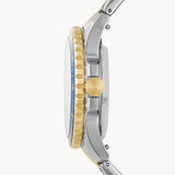 Fossil FB-01 Automatic Skeleton Blue Dial Two Tone Steel Strap Watch for Men - ME3191 Authentic Buy Shop Now
