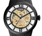 Fossil Townsman Automatic Skeleton Black Dial Black Steel Strap Watch for Men - ME3197 Authentic Buy Shop Now