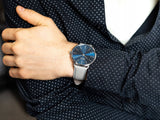 Hugo Boss Horizon Blue Dial Grey Leather Strap Watch for Men - 1513539 Authentic Buy Shop Now