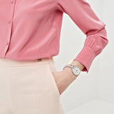 Michael Kors Sofie Crystals Mother of Pearl Pink Dial Two Tone Steel Strap Watch For Women - MK4344 Authentic Buy Shop Now