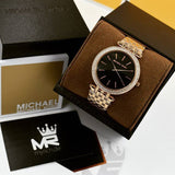 Michael Kors Darci Black Dial Rose Gold Steel Strap Watch for Women - MK3402 Authentic Buy Shop Now