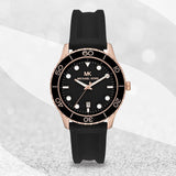 Michael Kors Runway Quartz Black Dial Black Silicone Strap Watch For Women - MK6852 Authentic Buy Shop Now