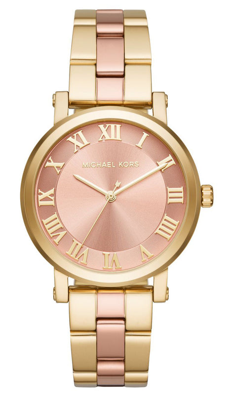 Michael Kors Norie Gold Dial Two Tone Steel Strap Watch for Women - MK3586 Authentic Buy Shop Now
